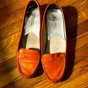 Michael Kors AD13C Women's Orange Penny Loafers - Size 7.5